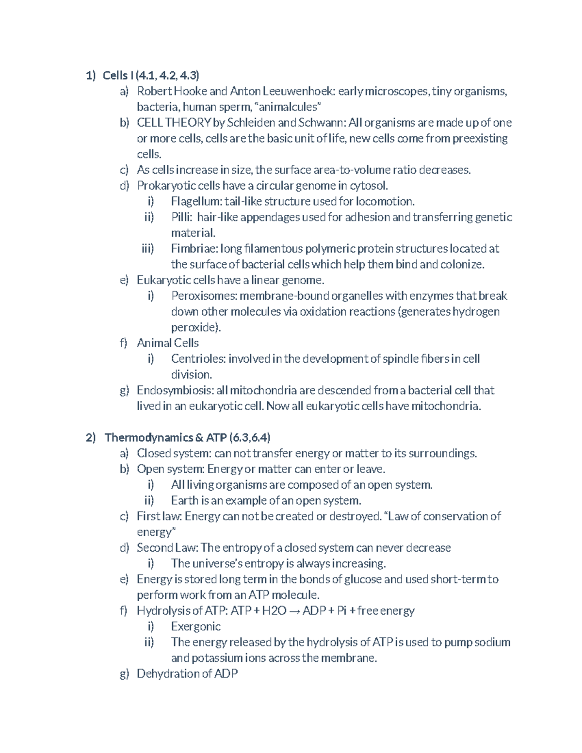 Bio 1112 Final Exam Review - 1) Cells I (4, 4, 4) a) Robert Hooke and ...