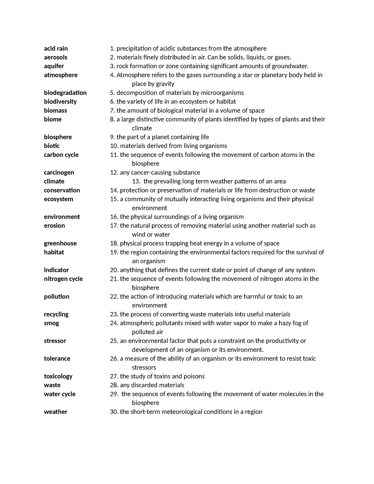 Biodiversity - acid rain 1. precipitation of acidic substances from the ...