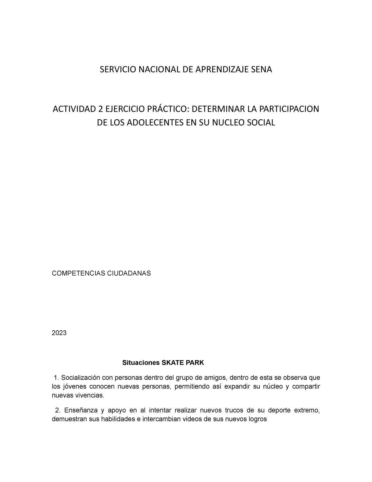 Actividad 2 - Sena - SERVICIO NACIONAL DE APRENDIZAJE SENA ACTIVIDAD 2 ...