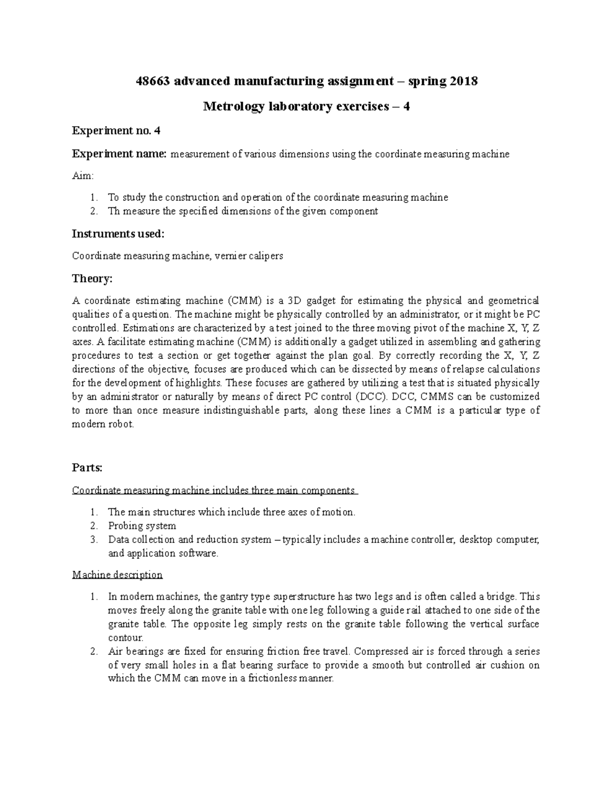 Experiment-4 - Experiment 4 details - 48663 advanced manufacturing ...