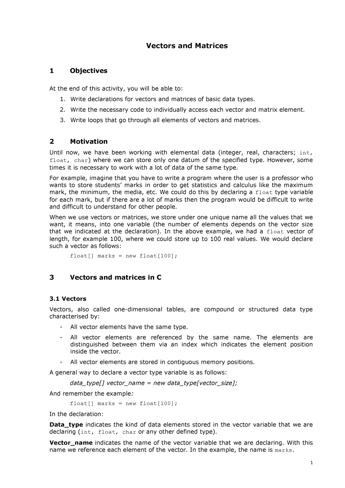 5-vectors-and-matrices-c-vectors-and-matrices-1-objectives-at-the-end