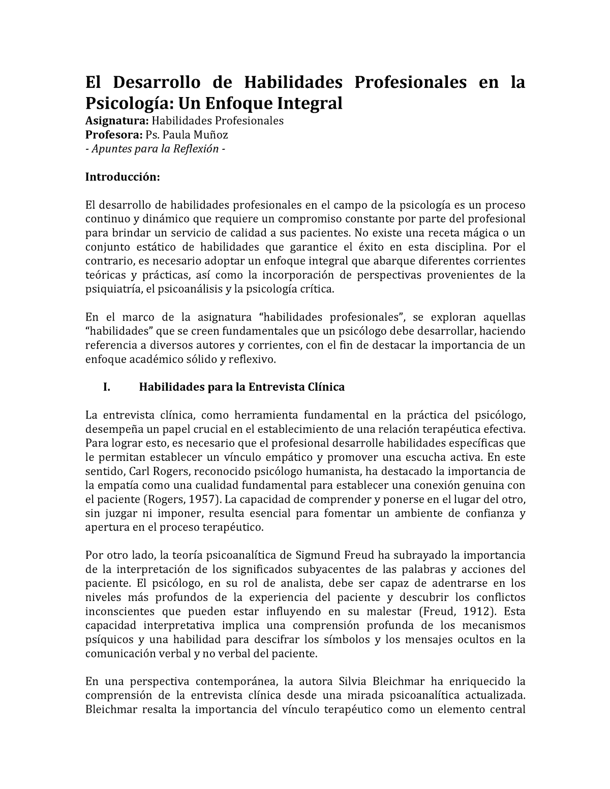 Apuntes Para El Desarrollo De Habilidades Profesionales En La Psicología El Desarrollo De 8977