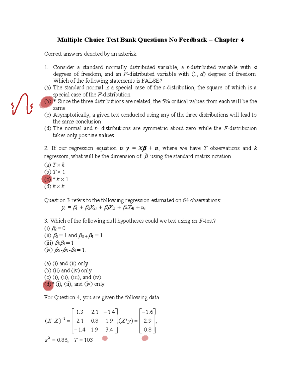 TB ch4 - TB for Quantiative Finance - FIN515 - Multiple Choice Test ...