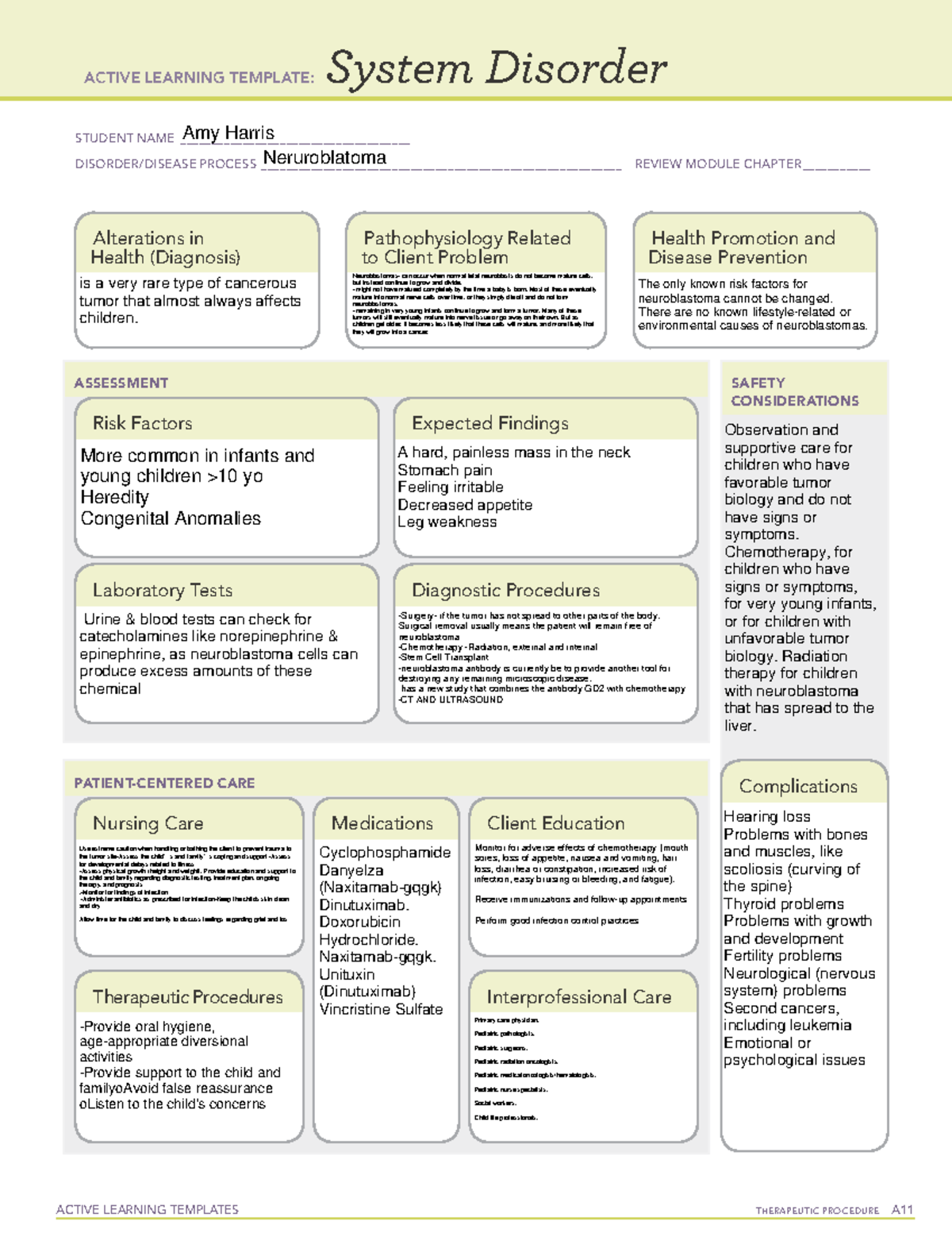 Ati Neuroblstomas - Ati - Active Learning Templates Therapeutic 