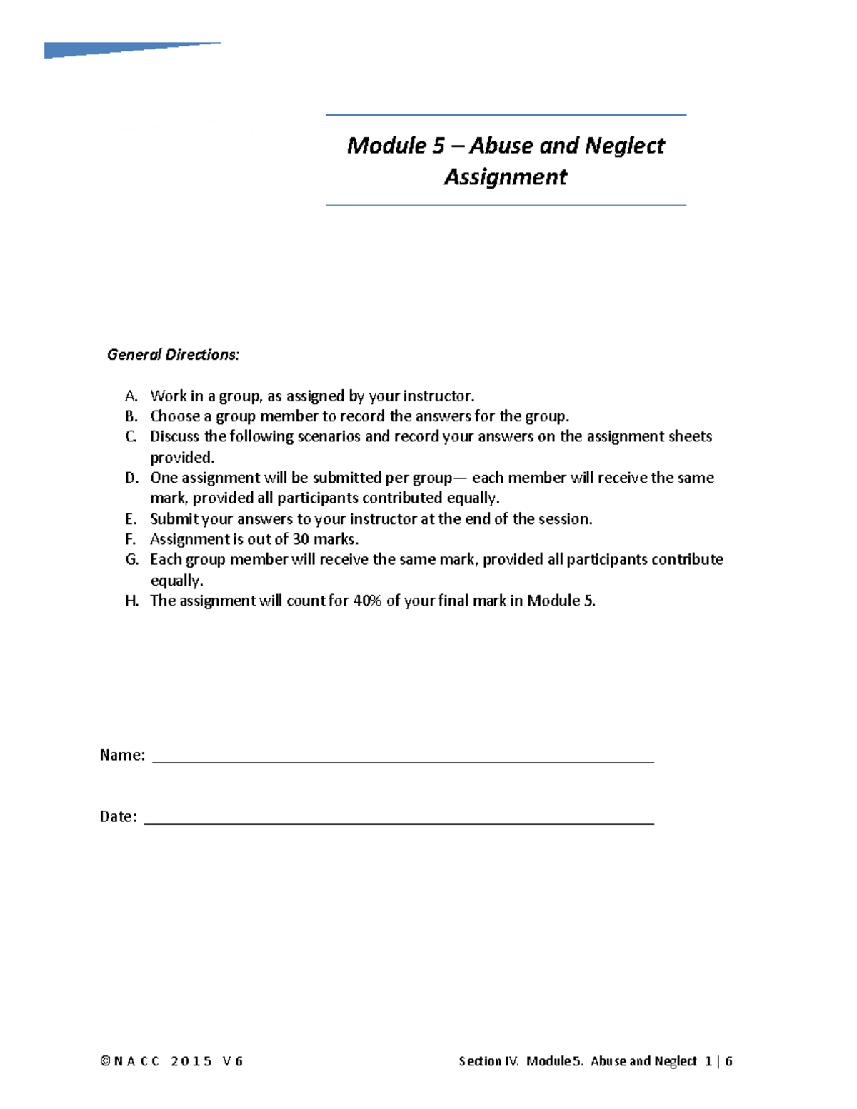 IV-6 Assigmt - Module 5 Abuse And Neglect - Module 5 – Abuse And ...