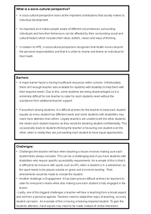 HPE Mid semester test: - Lecture 1: Physical activity, body, culture ...