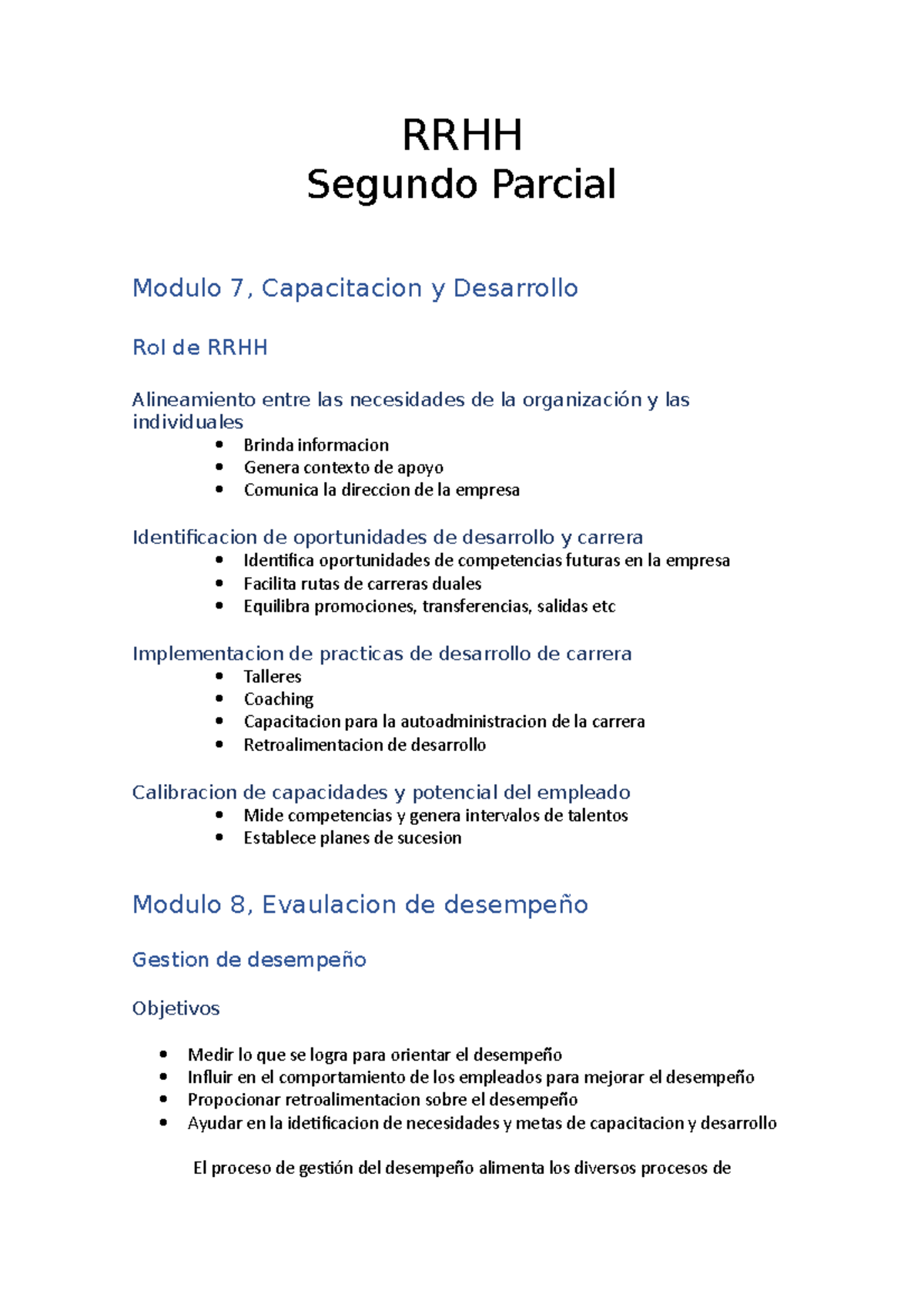 RRHH segundo parcial Resumen - RRHH Segundo Parcial Modulo 7 ...