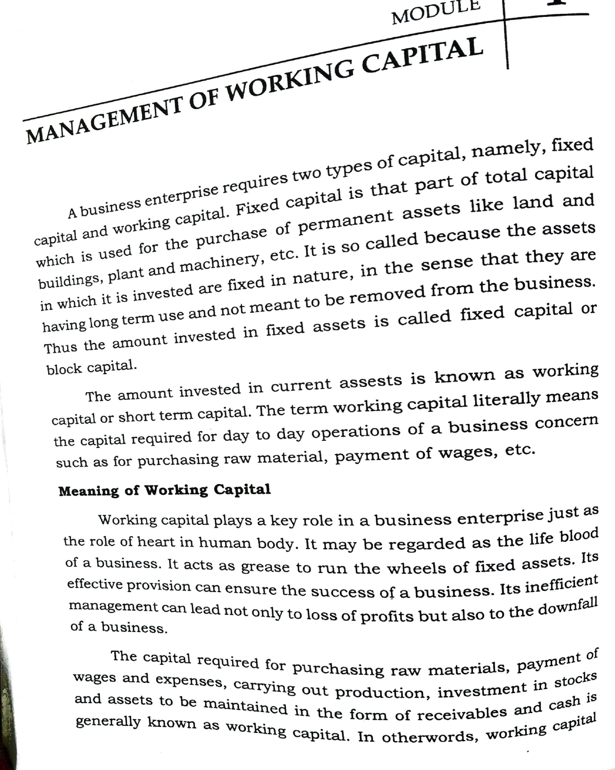 Fm 1 - Lecture Notes Of Bcom Financial Management - MODULh NG CAPITAL ...