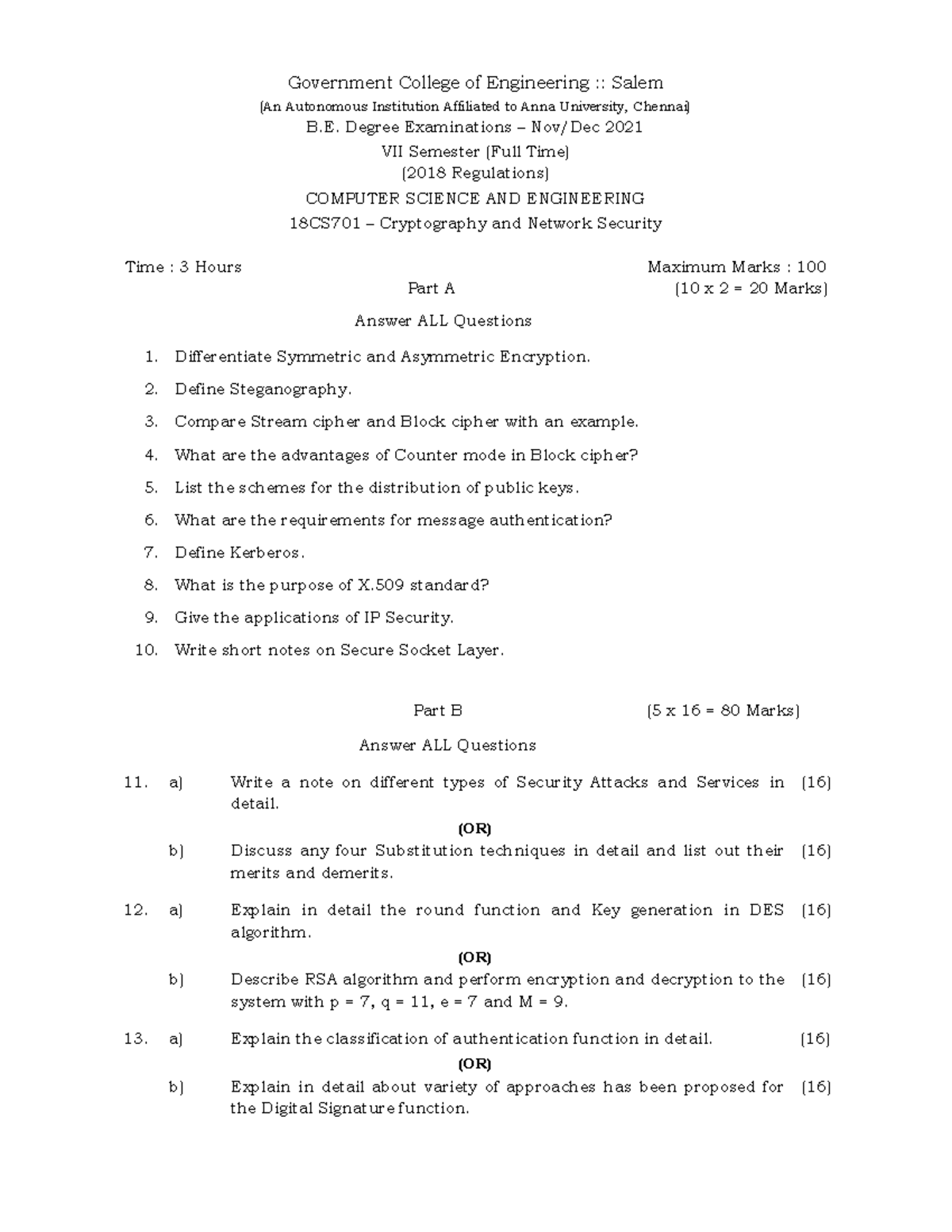 CNS - Government College of Engineering :: Salem (An Autonomous ...