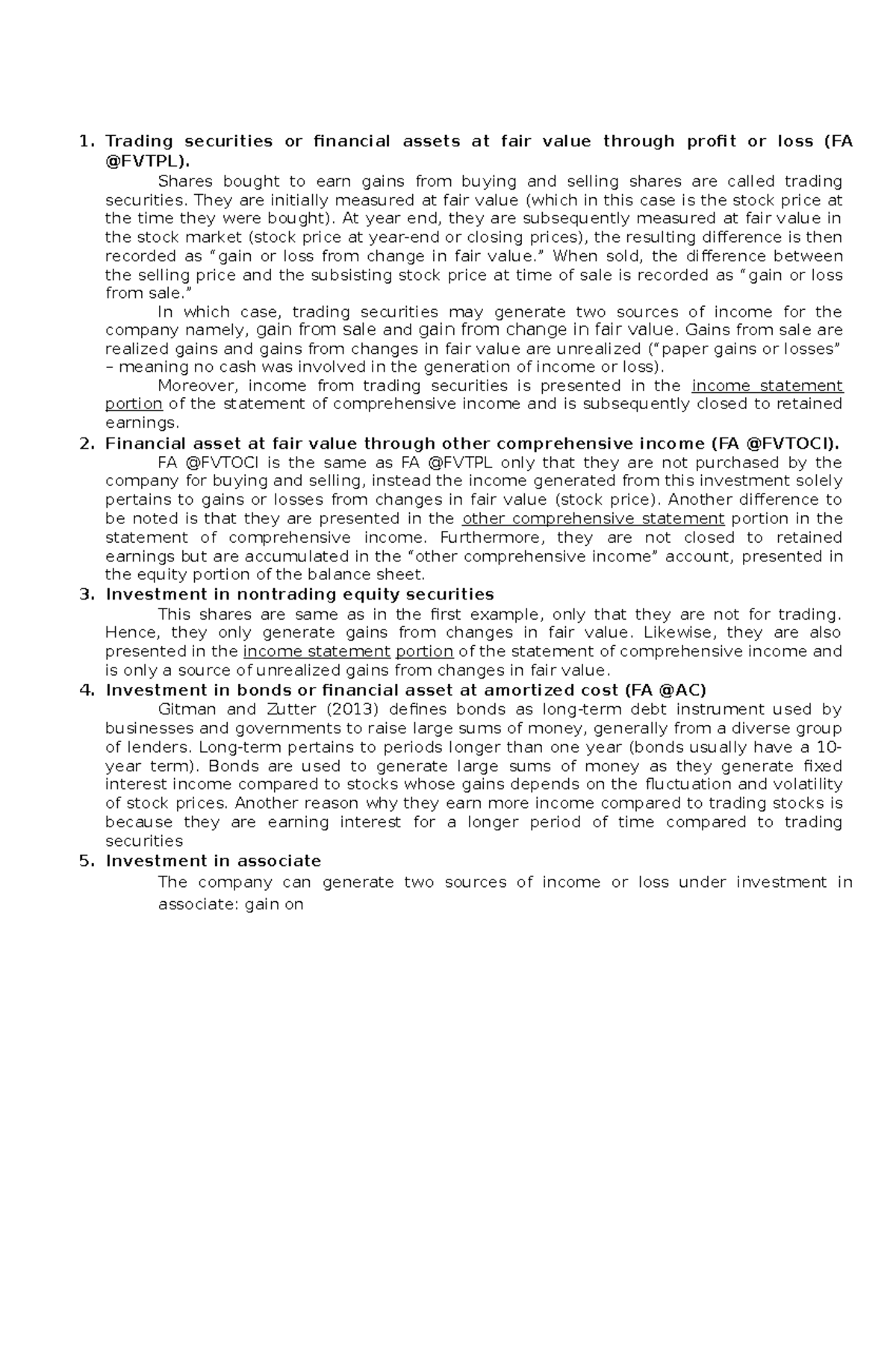Trading securities or financial assets at fair value through profit or ...