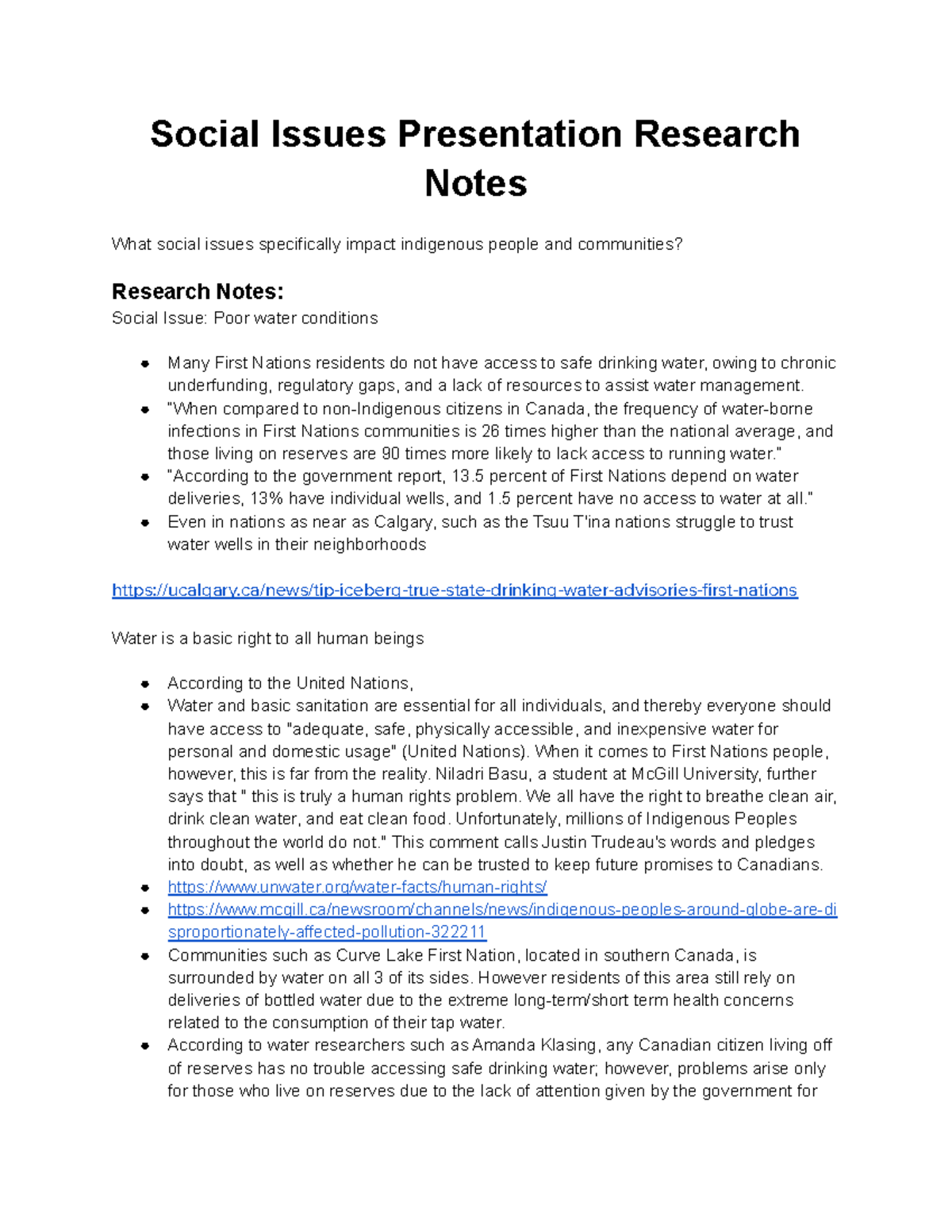 research report on social issues