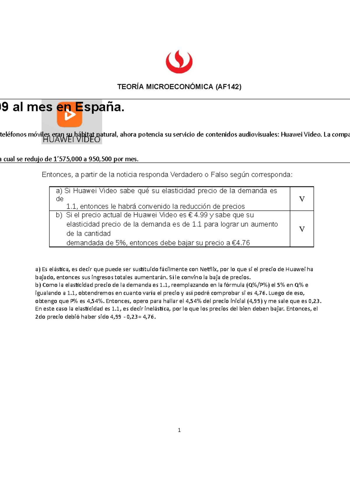 Caso 1 Huawei Video Teoria Microeconomica Upc Studocu