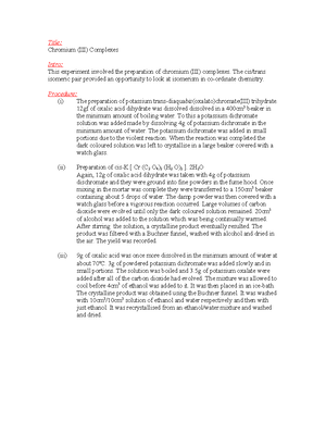 488649603 Experiment 4 CHM 557 pdf - LABORATORY REPORT ORGANIC ...