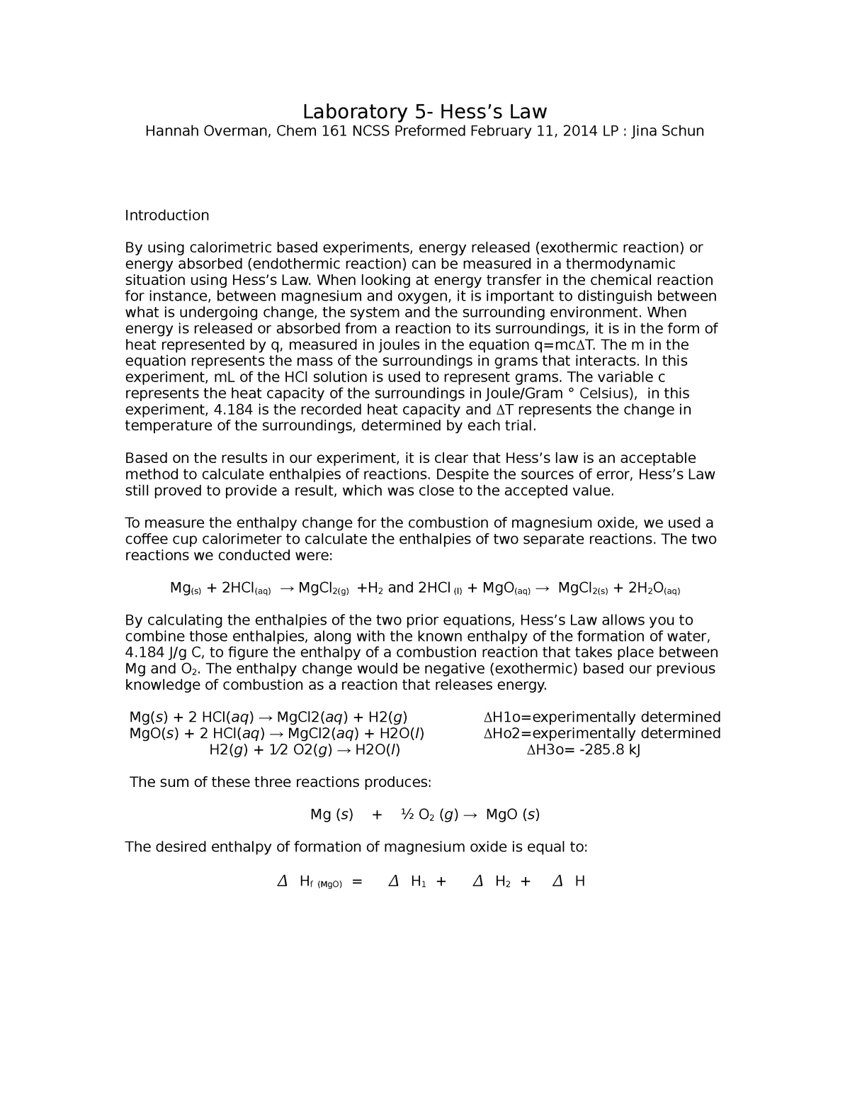 laboratory-5-hess-s-law-laboratory-5-hess-s-law-hannah-overman-chem