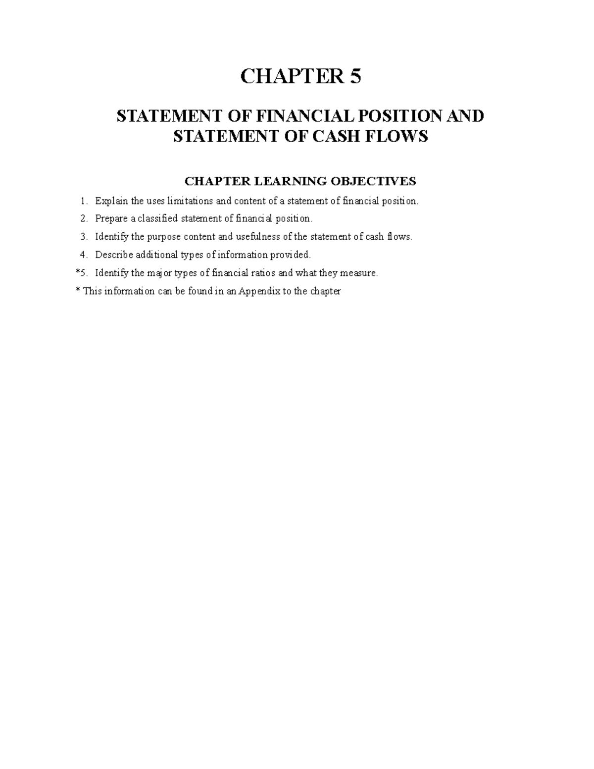 Chapter 1 testbank with all the quesiton - CHAPTER 5 STATEMENT OF ...
