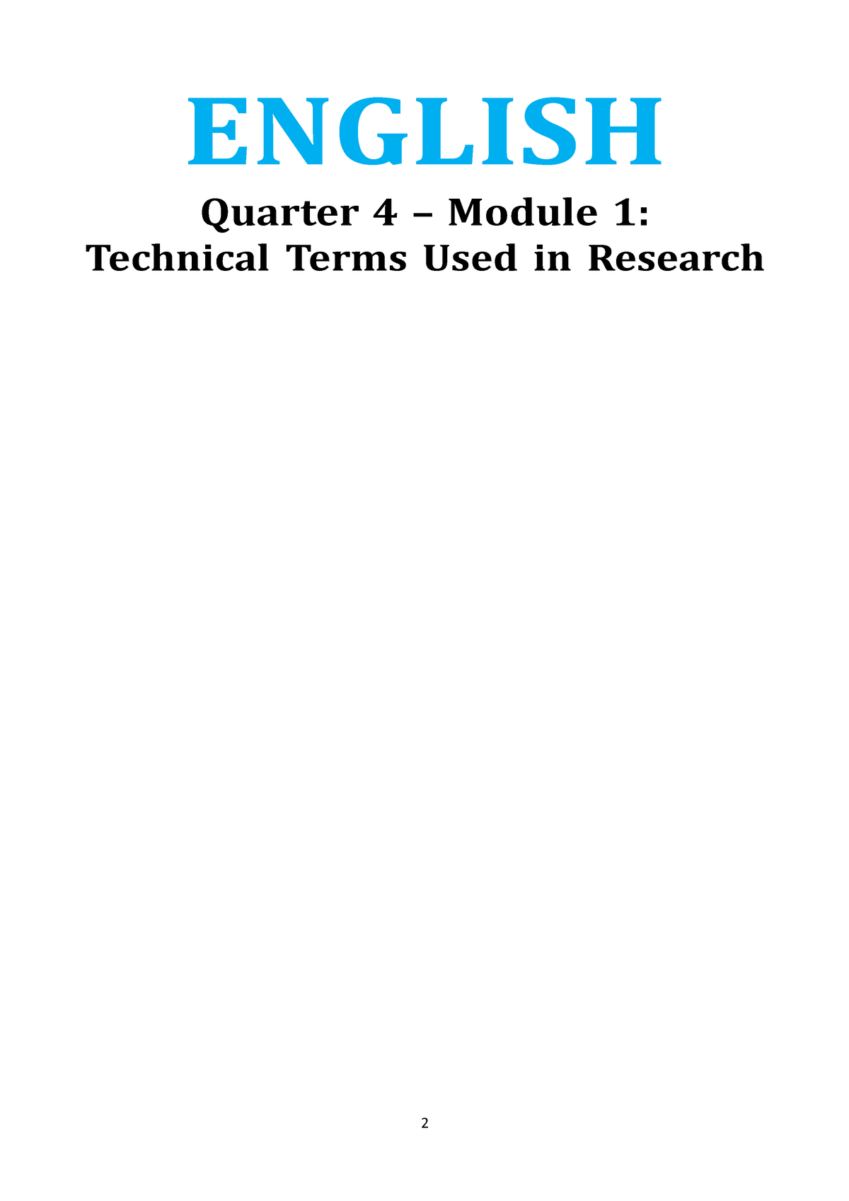Eng10 Q4 Mod1 It Is All About Writing English Quarter 4 Module 1 Technical Terms Used In 3869