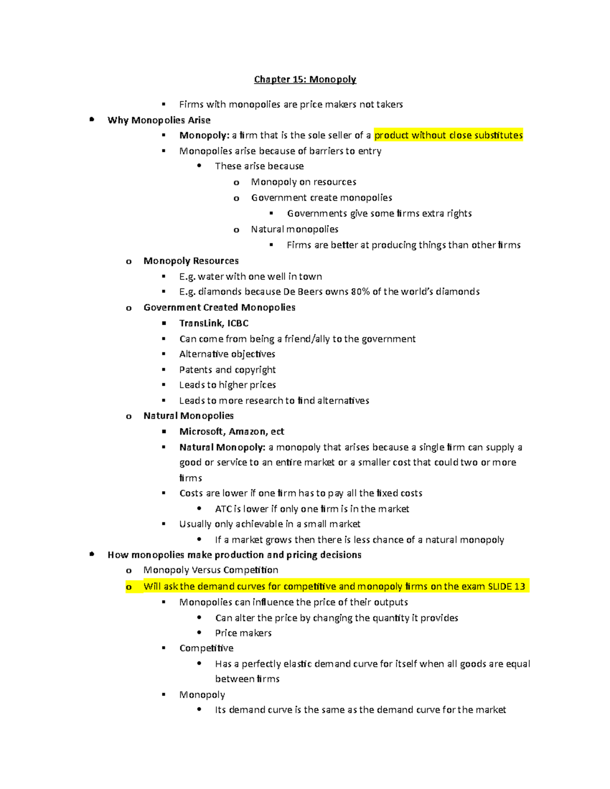 Chapter 15 Monopoly - A great package - Chapter 15: Monopoly Firms with ...