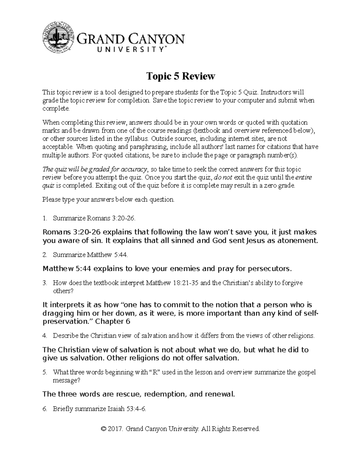 CWV 101 RS T5Review Online 1 - Topic 5 Review This topic review is a ...
