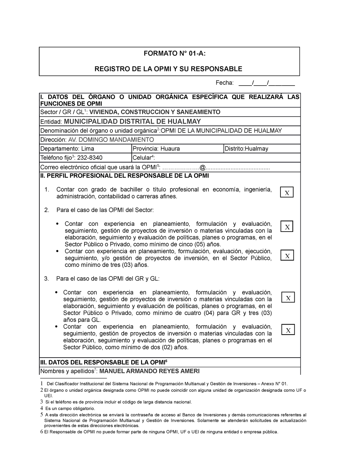 Formato 1a Directiva 001 2019 EF6301 - Fecha: //________ I. DATOS DEL ...