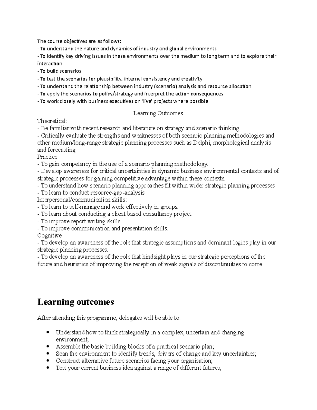 The course objectives are as followsMBA - The course objecives are as ...