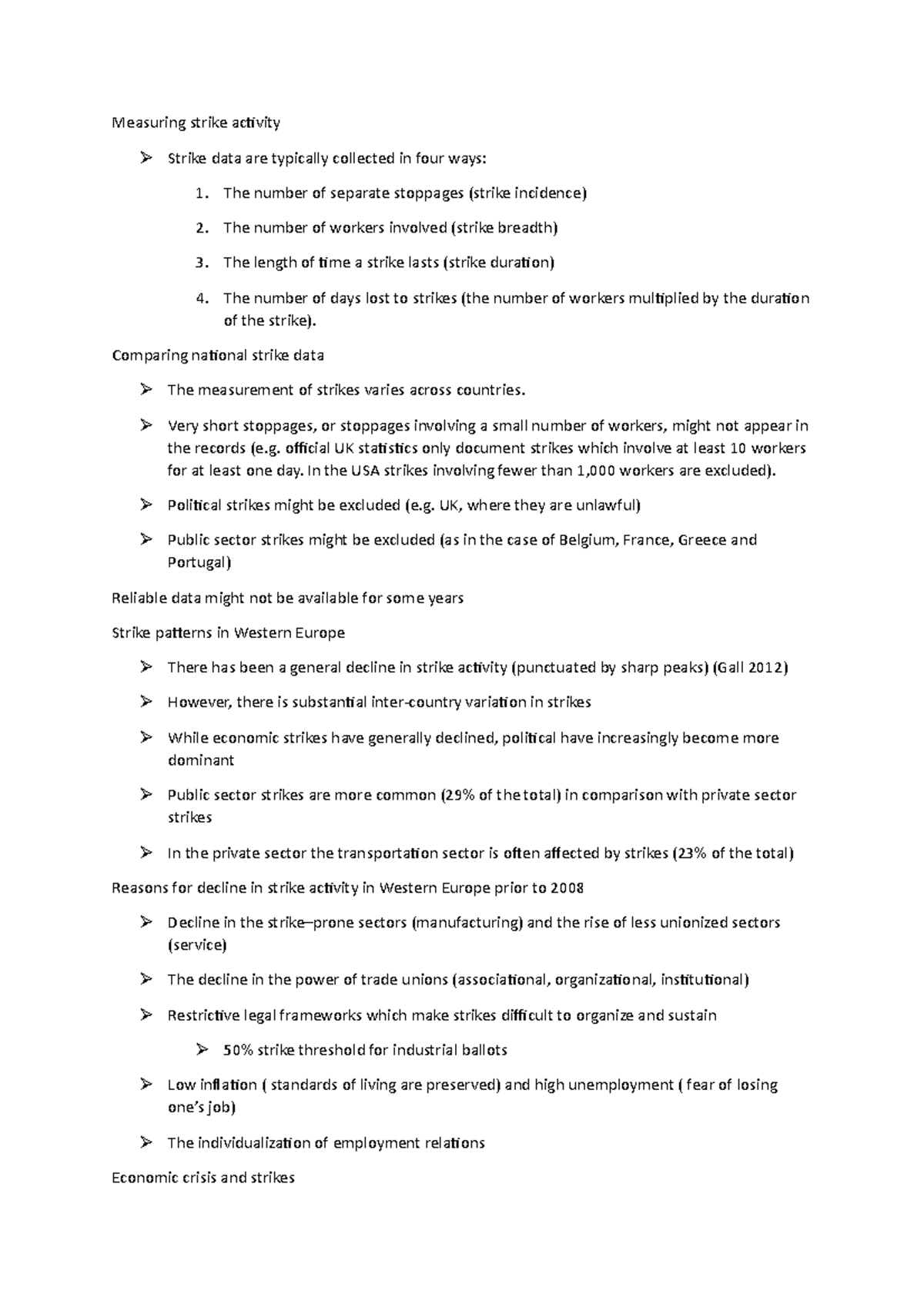 Measuring strike activity - The number of separate stoppages (strike ...