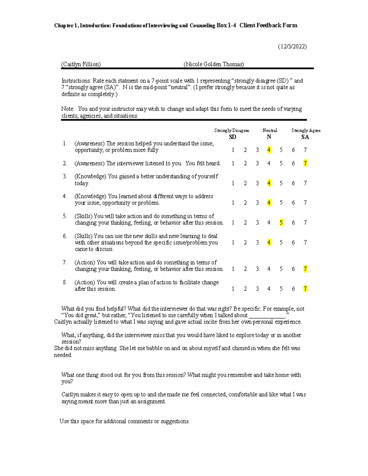 Assignment 6 Feedback - Communication Skills in Human Services ...