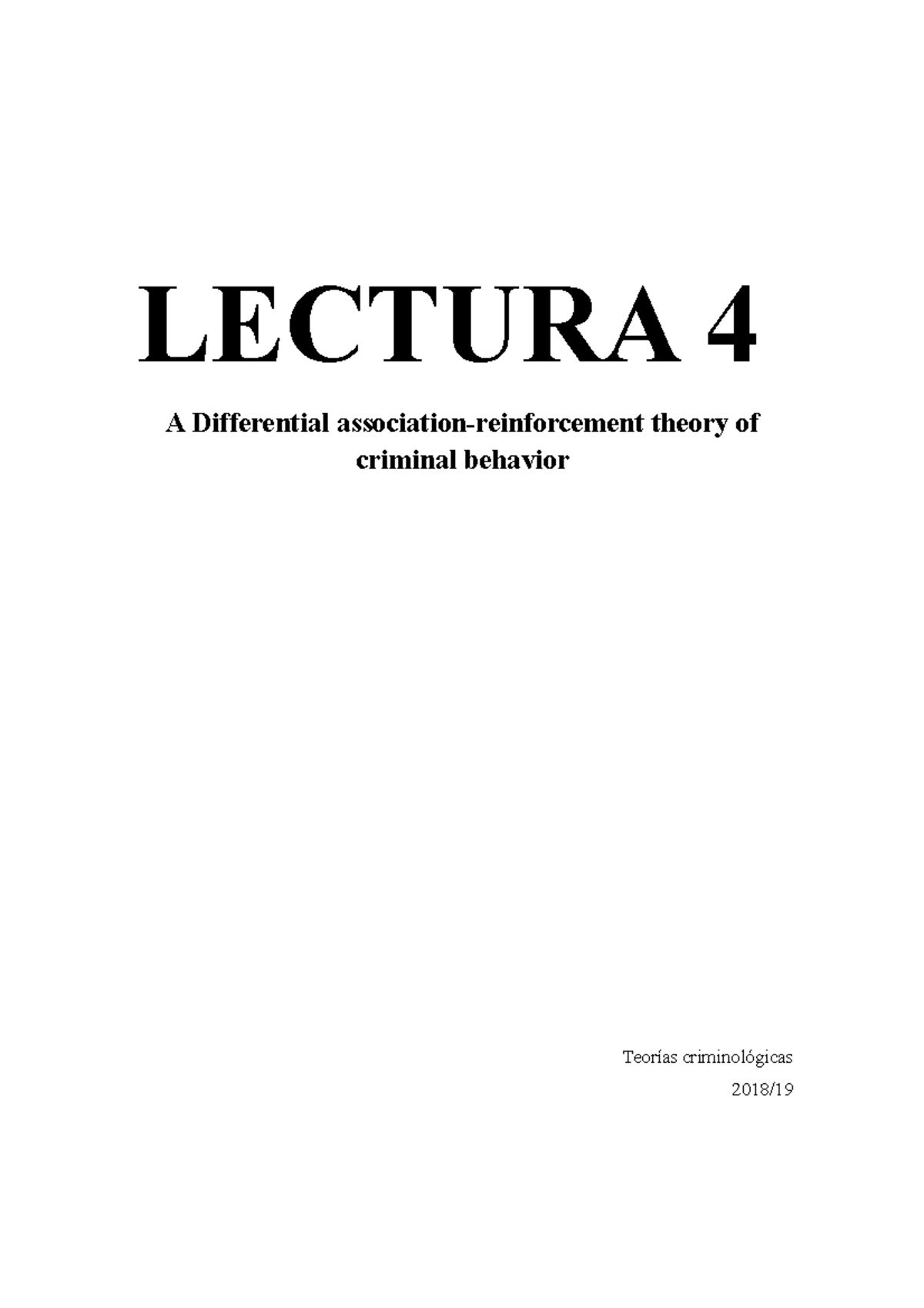 Lectura 4 A Differential associationreinforcement theory of criminal