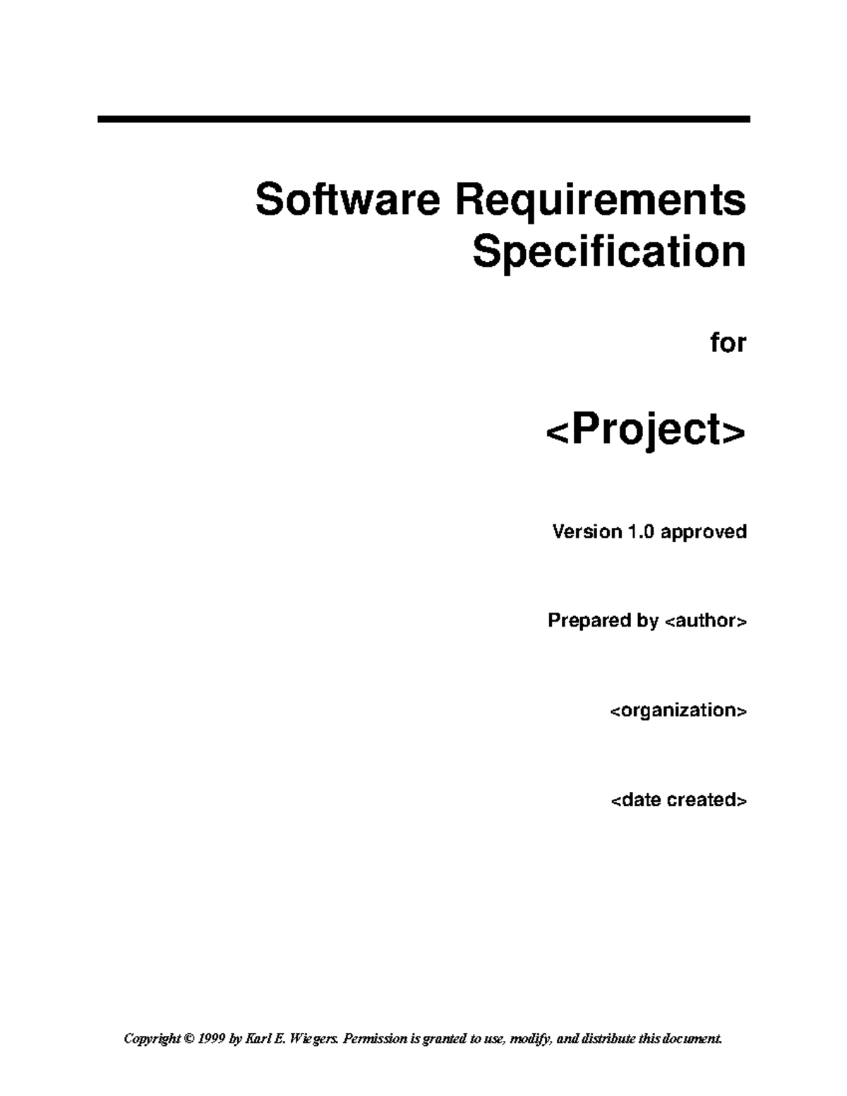 Iee format - Copyright © 1999 by Karl E. Wiegers. Permission is granted ...