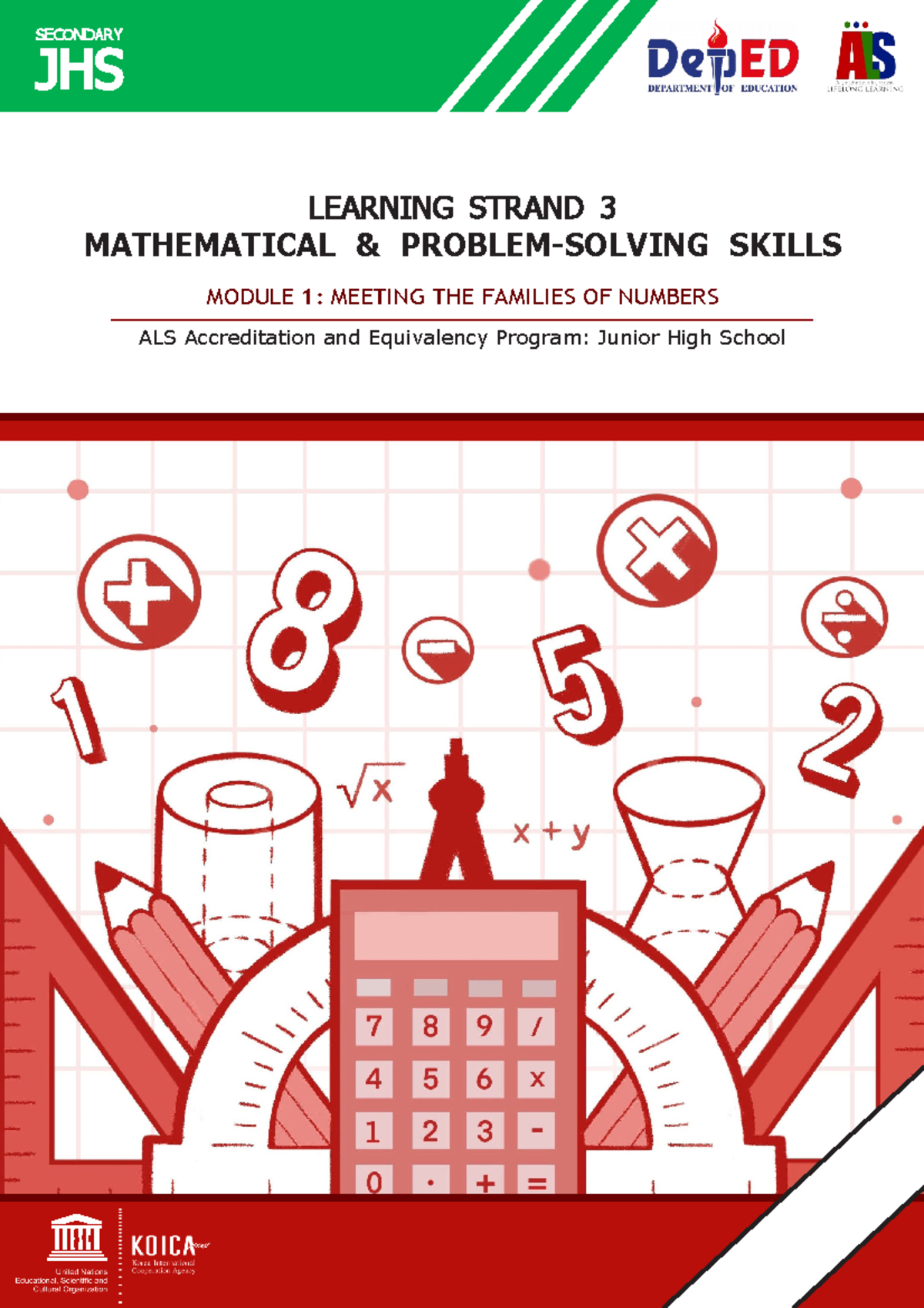 Unesco ALS LS3 MATH M01 module for math SECONDARY JHS LEARNING