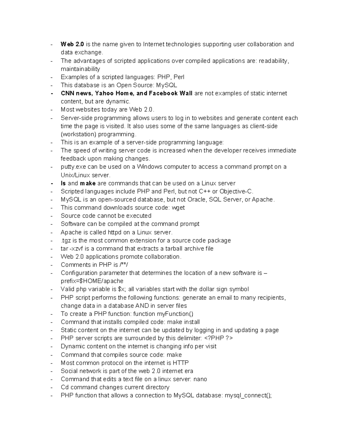 3305 Web Programming 2 Notes - Web 2 is the name given to Internet ...