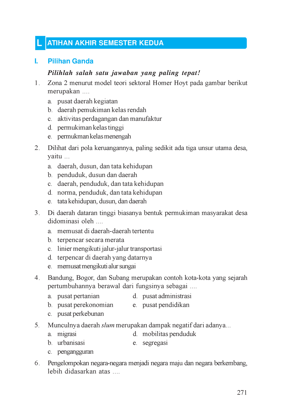 Geografi PDF-278 - Tugas - 271 I. Pilihan Ganda Pilihlah Salah Satu ...