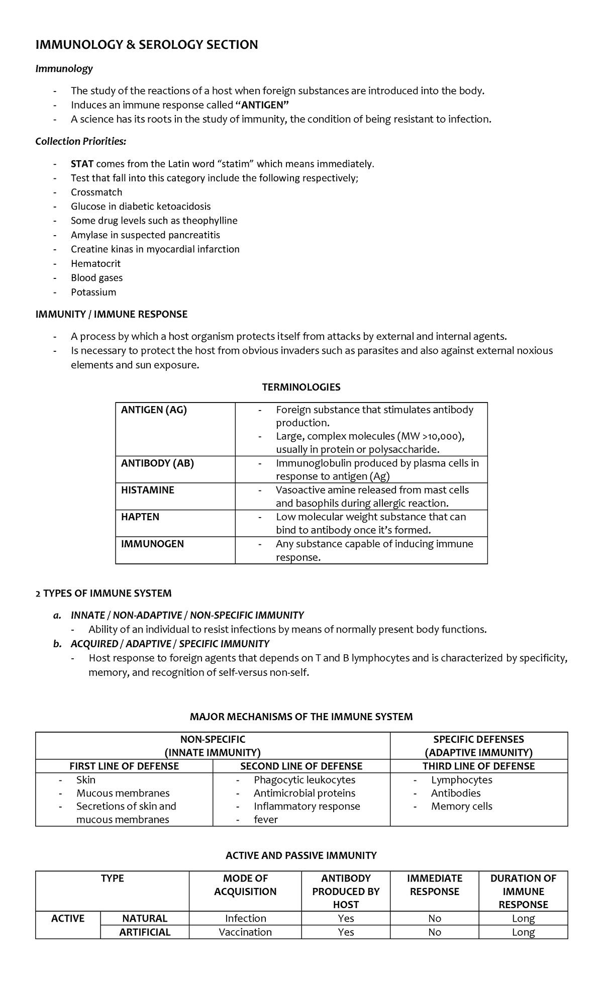 MLSP- Immunoserology BB-1 - IMMUNOLOGY & SEROLOGY SECTION Immunology ...