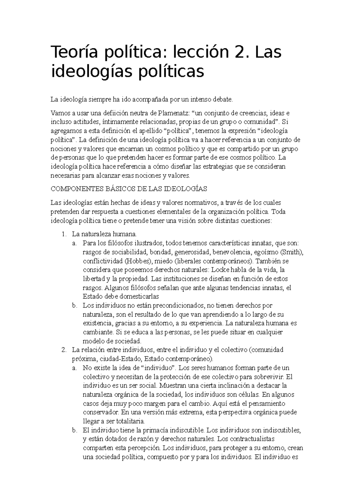 Las Ideologías - Apuntes De Las Magistrales De Isabel Wences - Teoría ...