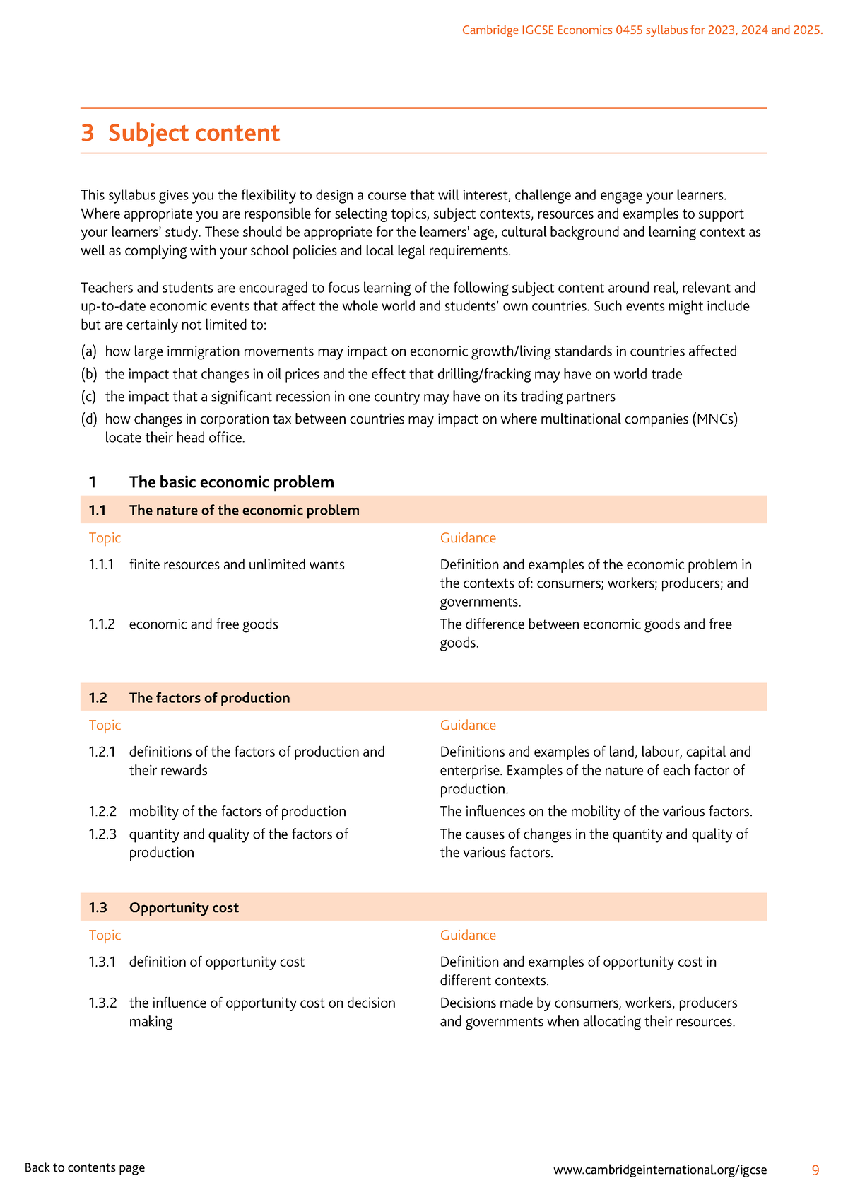 EconomicsSyllabus Economics Syllabus IGCSE Cambridge IGCSE