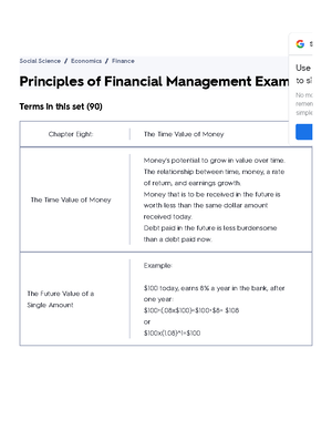 Principles of Financial Management - Exam 1 Flashcards Quizlet ...