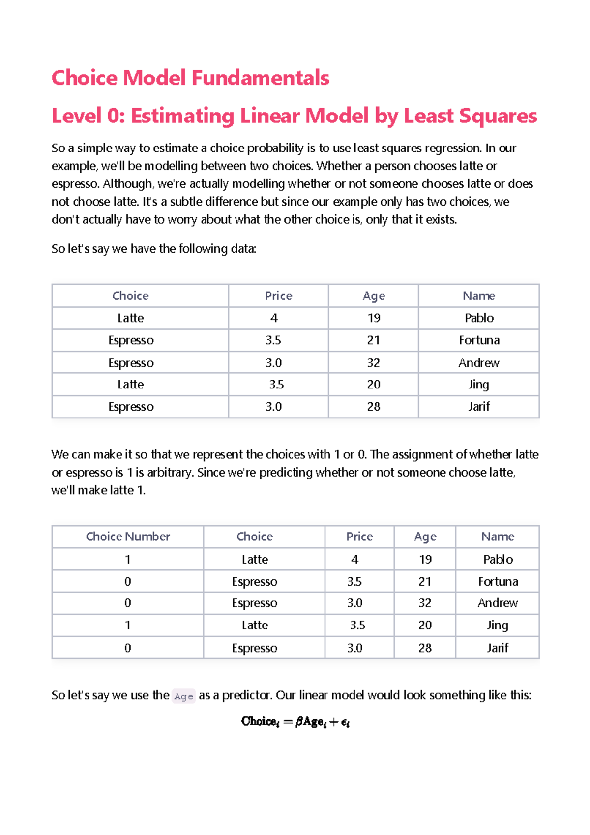 Choice Model Fundamentals - So a simple way to estimate a choice ...
