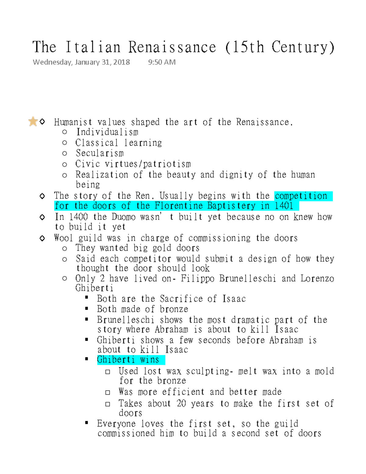 The Italian Renaissance (15th Century) - Warning: TT: undefined ...