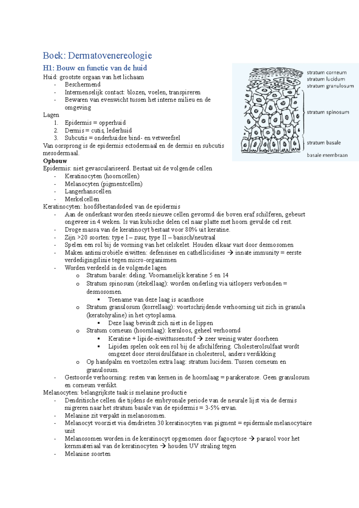 Boeken + Lesstof Erin - Samenvatting Dermatovenereologie Voor De Eerste ...