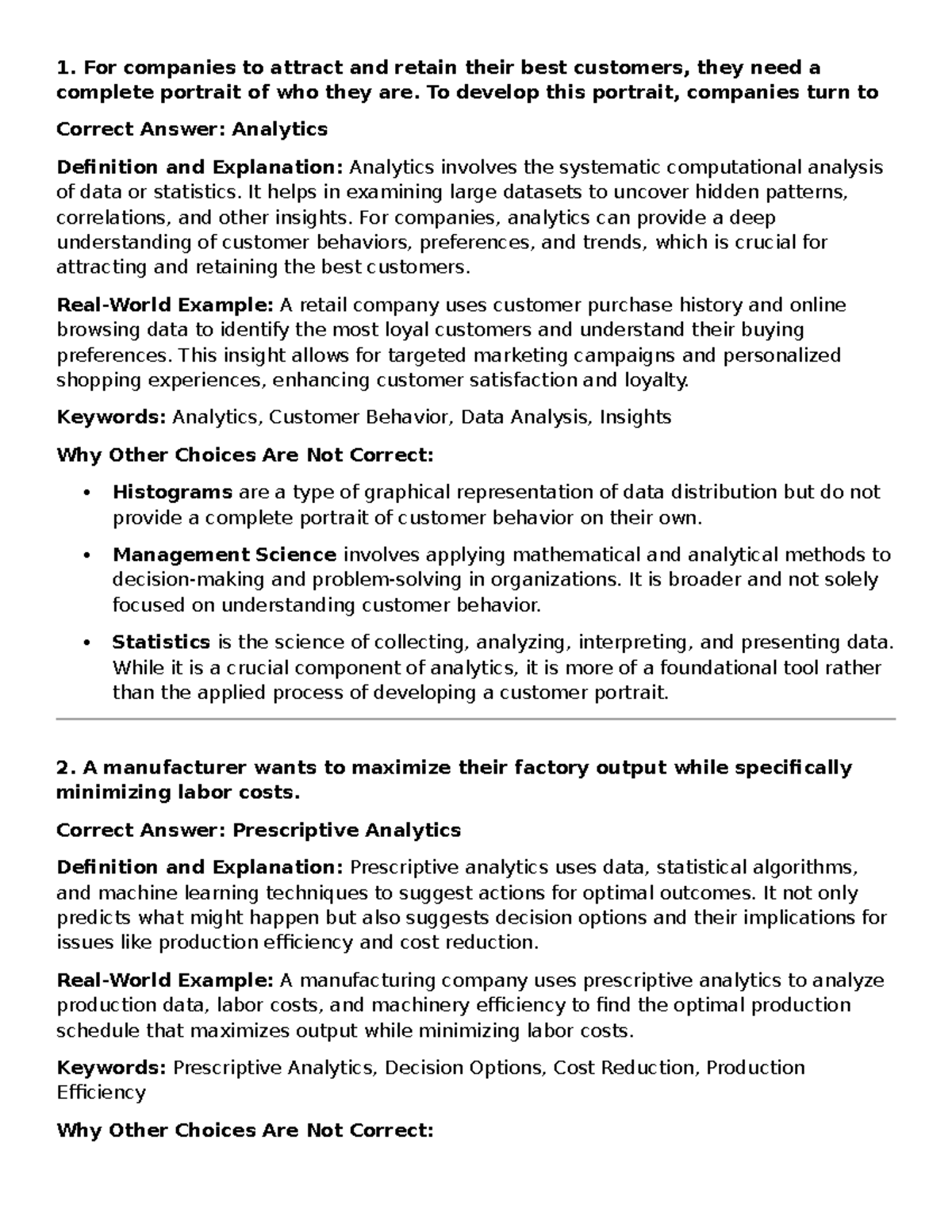 C207 Data-Driven Decision Making Study Guide Copy - 1. For Companies To ...