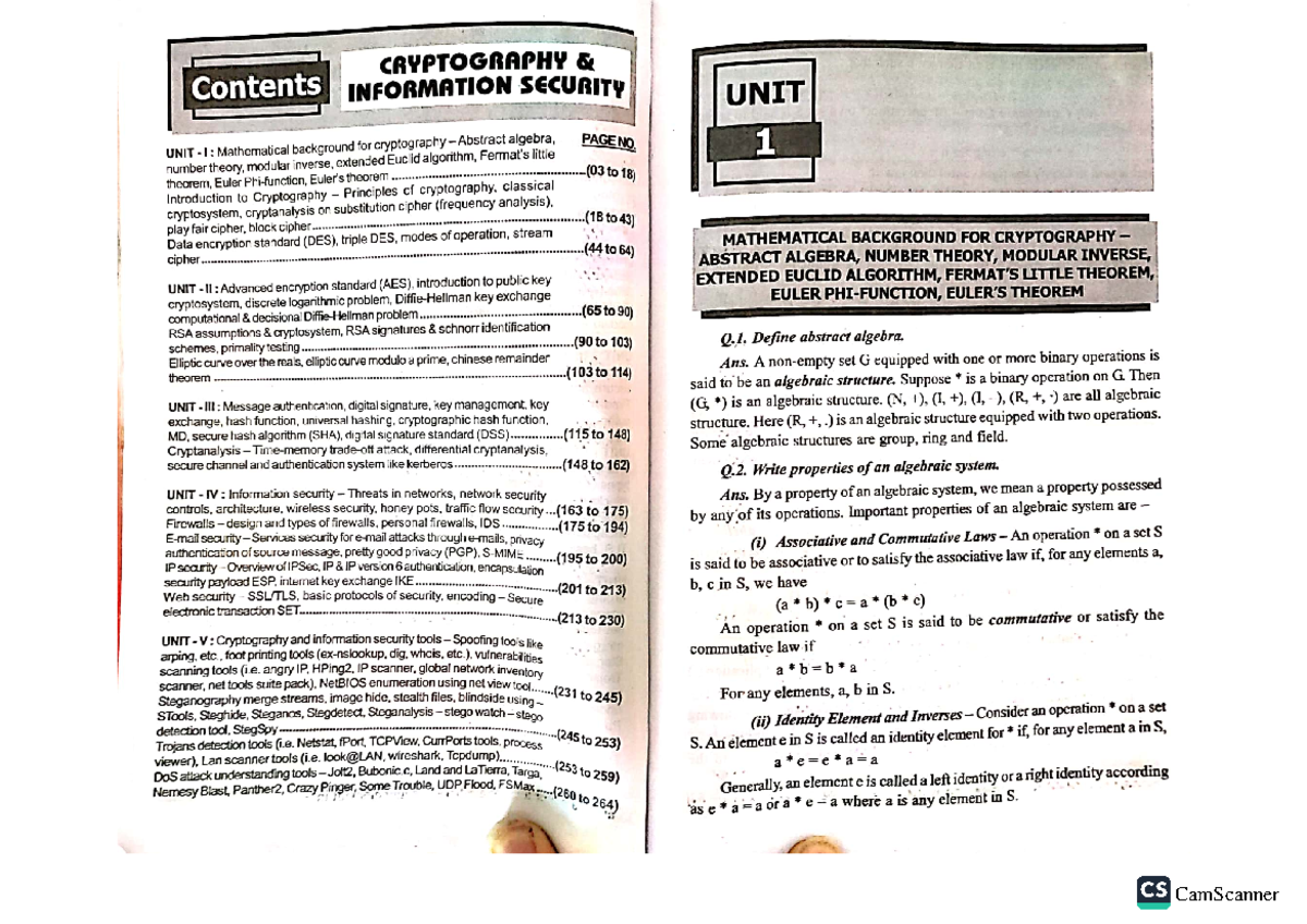 Cryptography & Information security - CRYPTOGRAPHY Contents INFORMATION ...