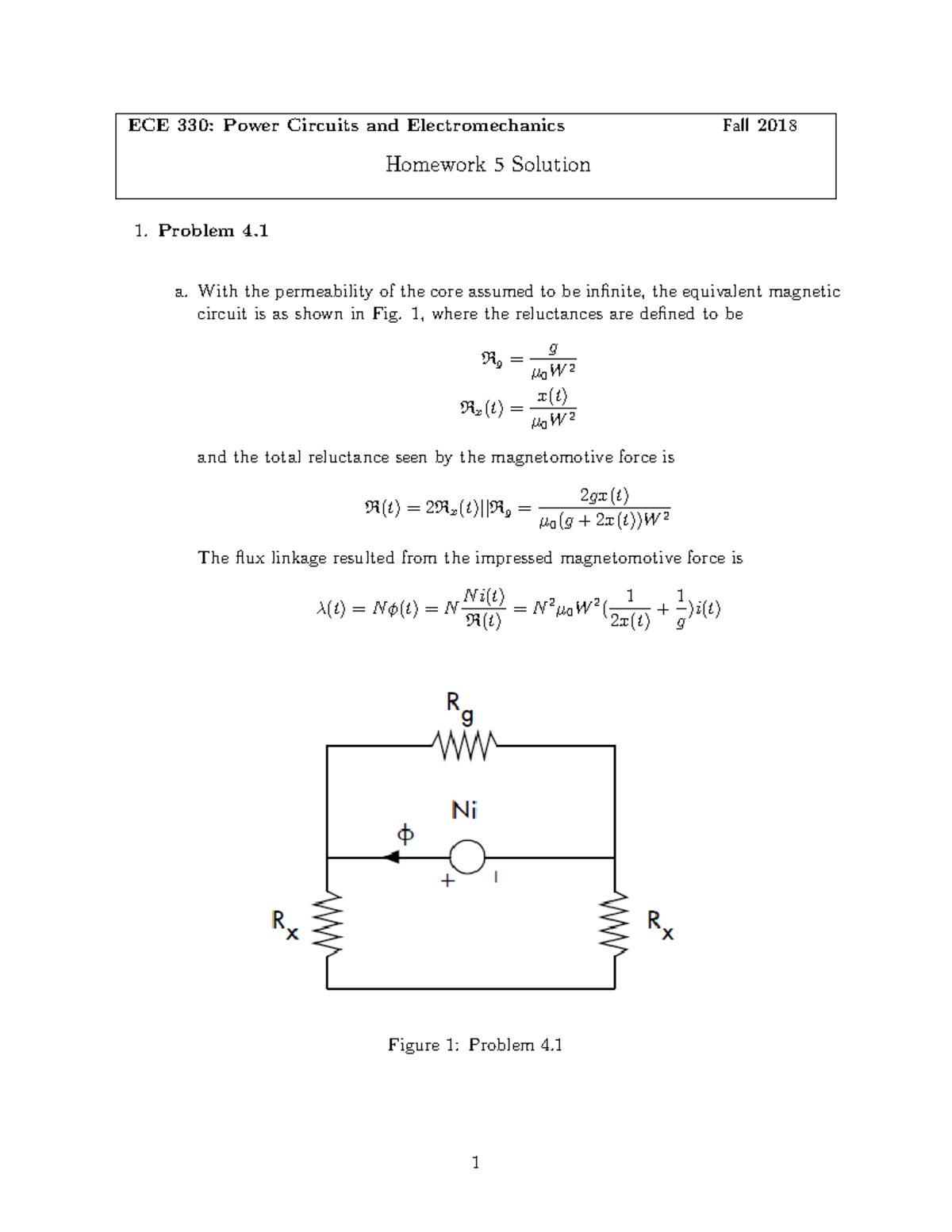 HW5 Sol - Spring 2019 Hw 5 - ECE 330: Power Circuits And ...