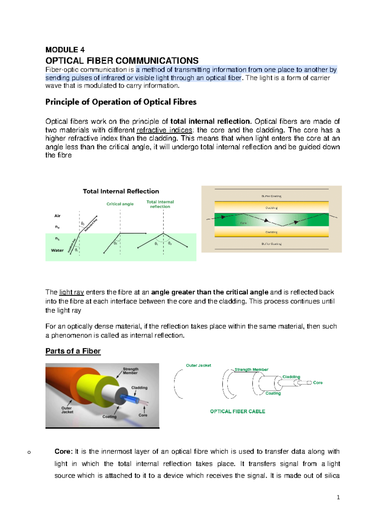 Ofc 4 - MODULE 4 OPTICAL FIBER COMMUNICATIONS Fiber-optic communication ...