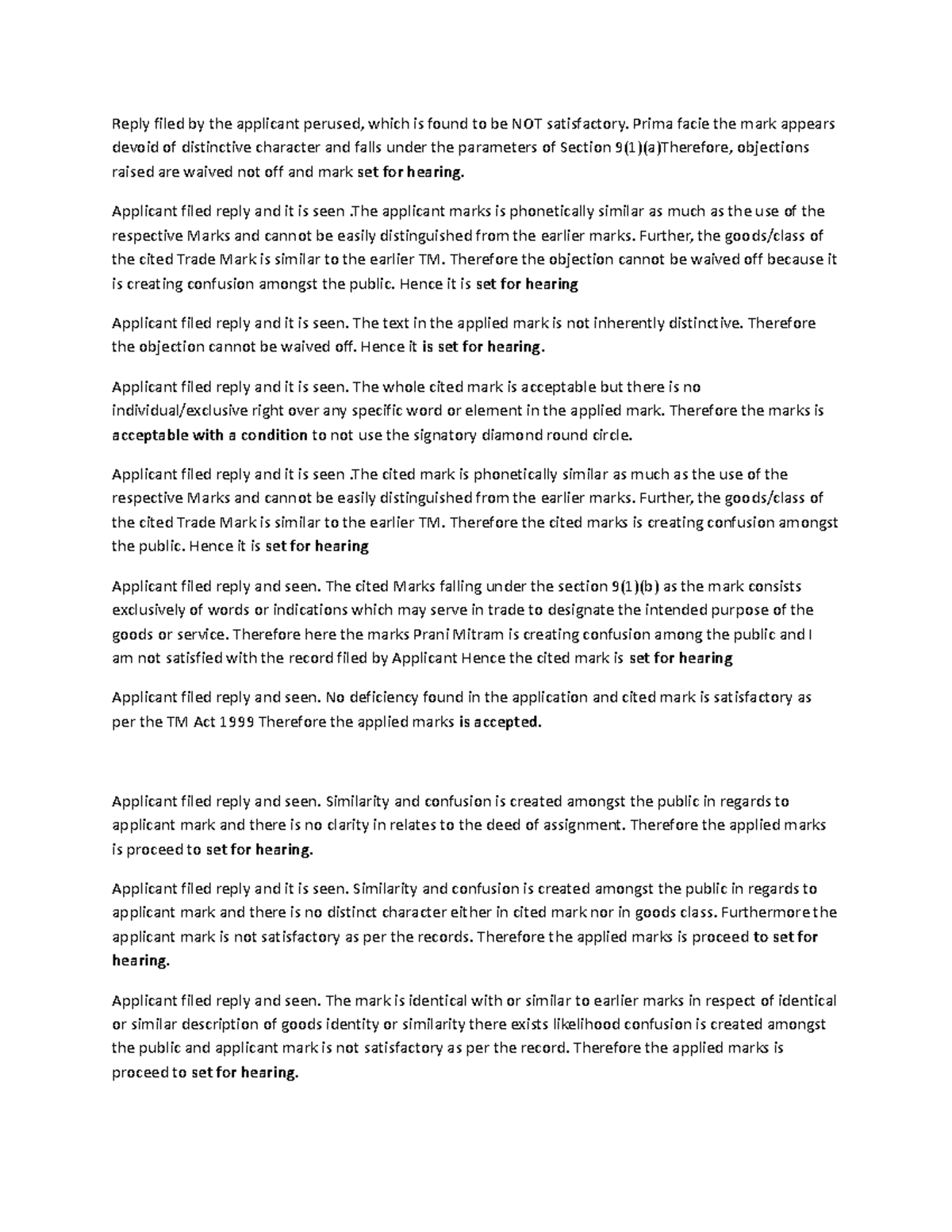 Template - Reply filed by the applicant perused, which is found to be ...