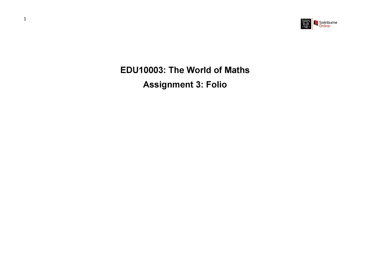 edu10003 world of maths assignment 3 presentation