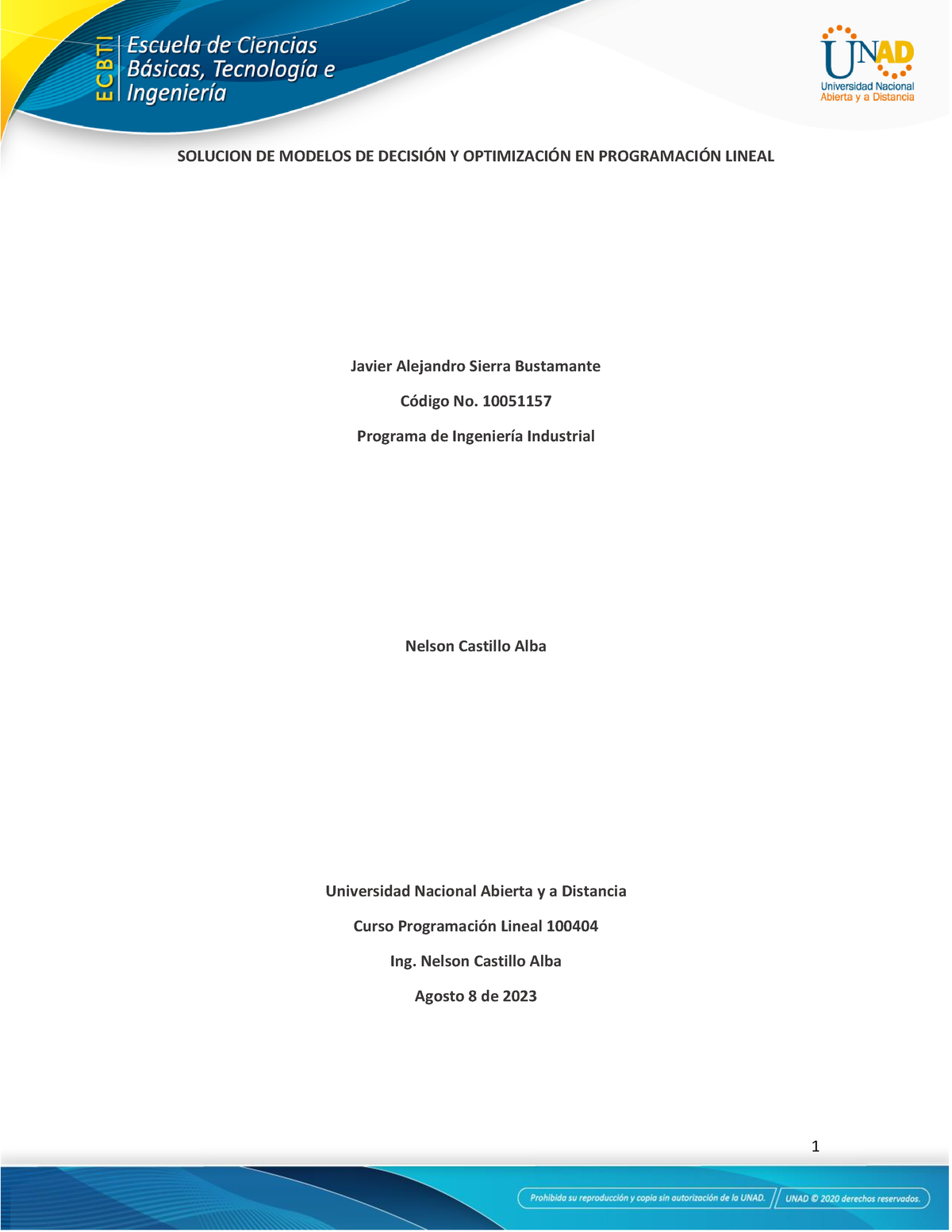 PROGRAMACION LINEAL - SOLUCION DE MODELOS DE DECISI”N Y OPTIMIZACI”N EN ...