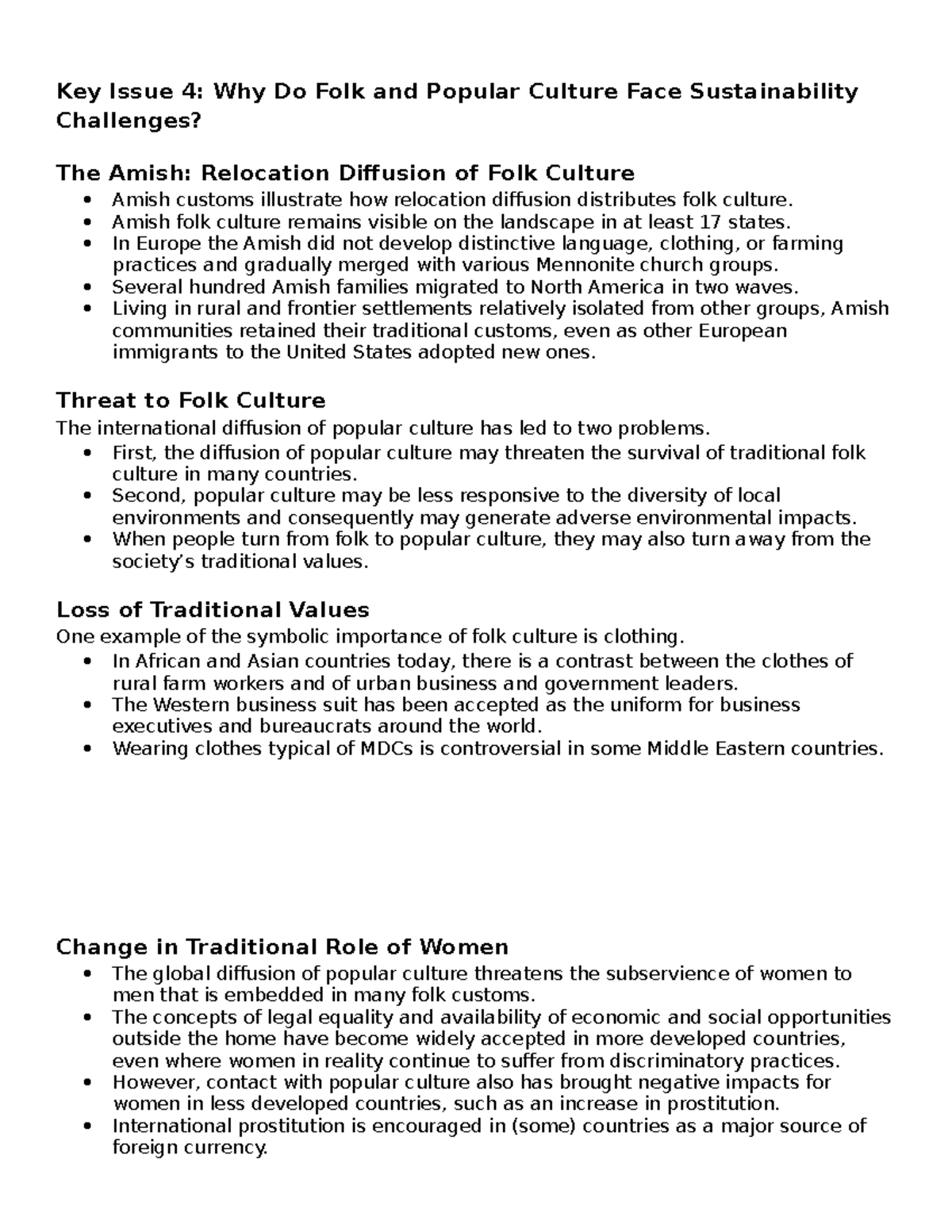 Chapter 4 Key Issue 4 Notes Key Issue 4 Why Do Folk And Popular 