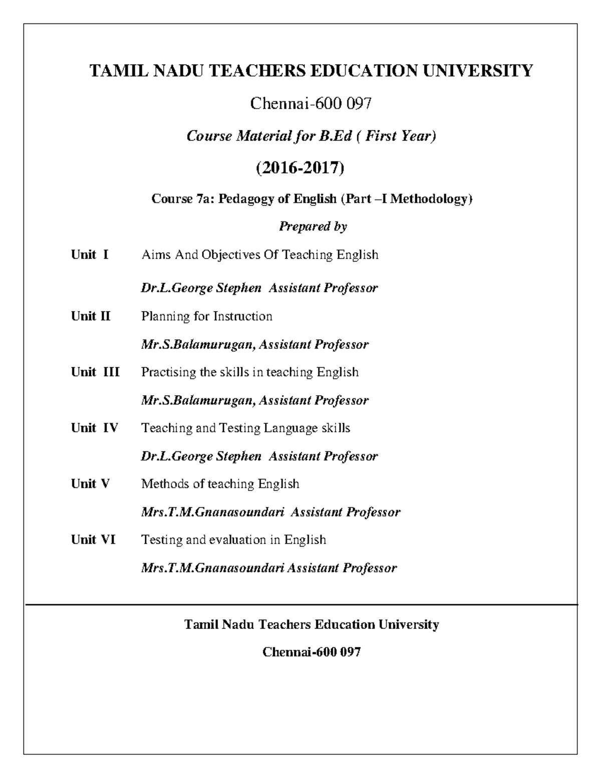 english-pedagogy-tamil-nadu-teachers-education-university-chennai