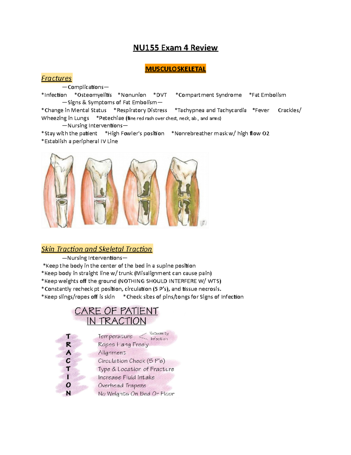 MED SURG EXAM 4 Review - Lecture Notes - NU155 Exam 4 Review ...