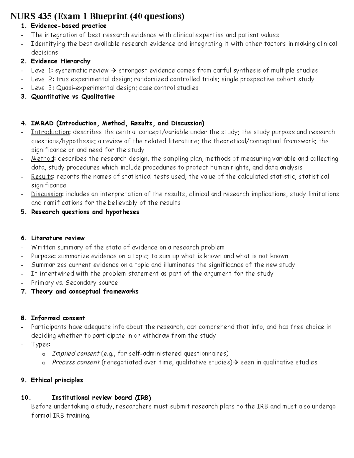 OMS-435 Exam Exercise