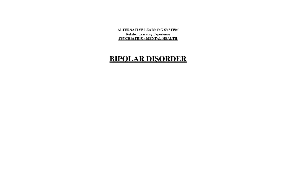 bipolar disorder case study scribd